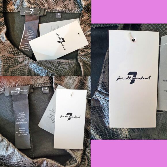 7 FOR ALL MANKIND NEW Goth Snakeskin Coated Faux Leather Panel Legging - Picture 5 of 10